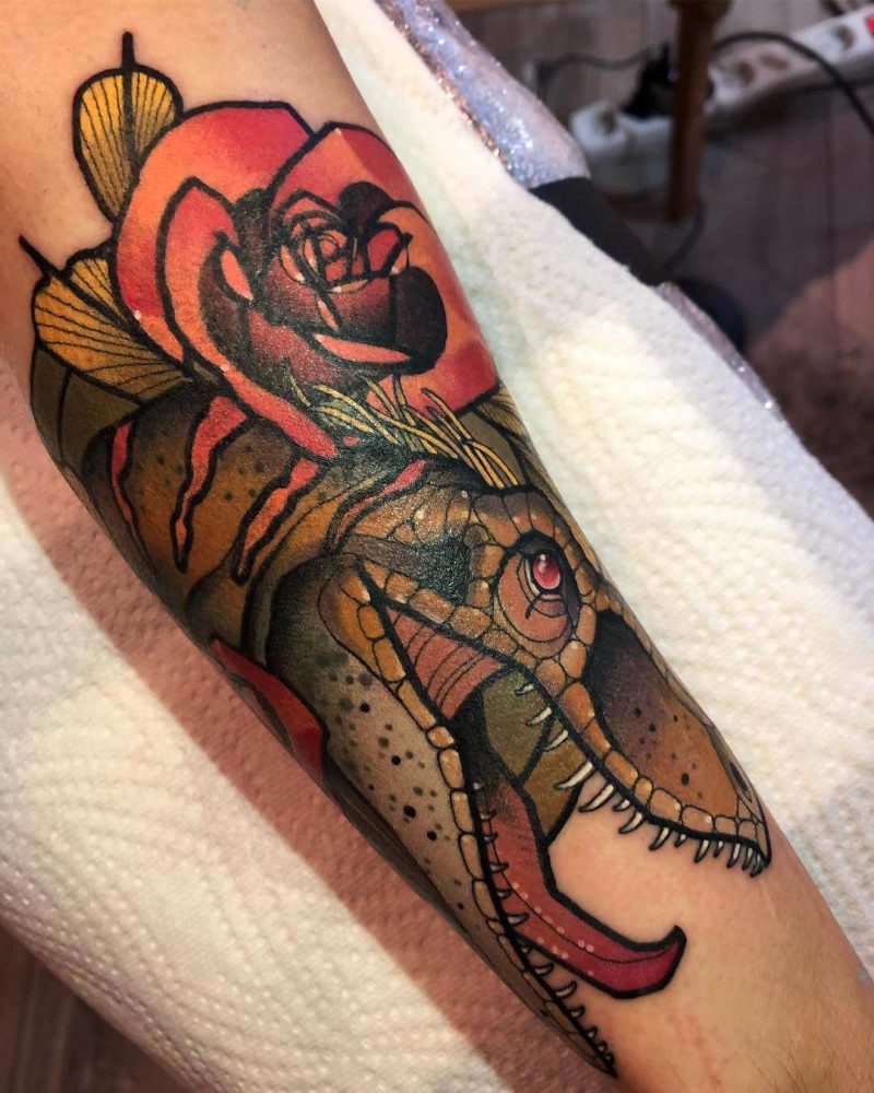 Coole Dino Tattoos von Konstantin Schmidt aus Lüneburg Feelfarbig