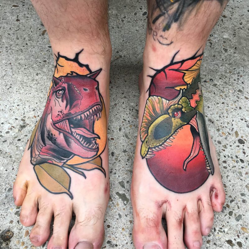 Coole Dino Tattoos von Konstantin Schmidt aus Lüneburg Feelfarbig