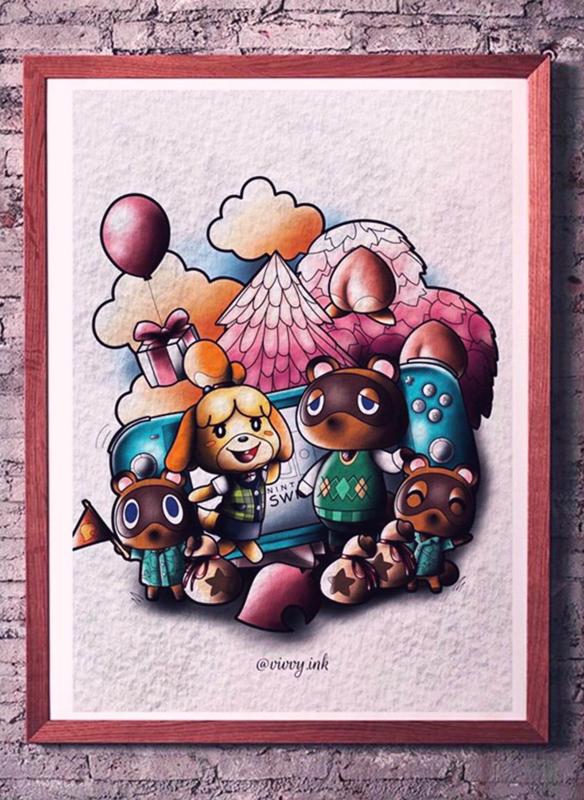 Hier seht ihr einen von Viviens Prints zum Thema Animal Crossing